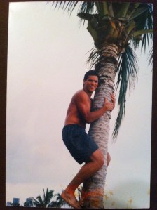 My favorite coconut climbing a coconut tree.  Doesn't get much better than that :)